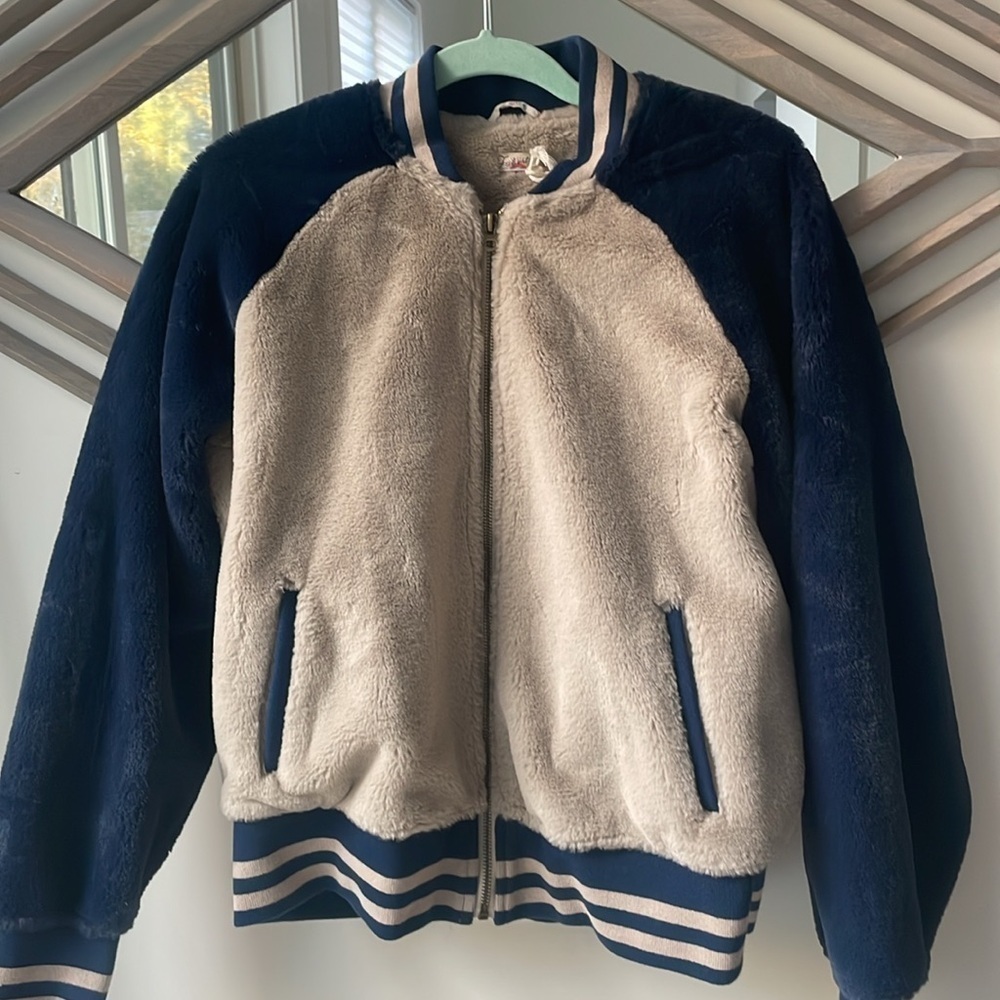 Faherty Varsity Plush Benchwarmer Bomber Jacket Medium